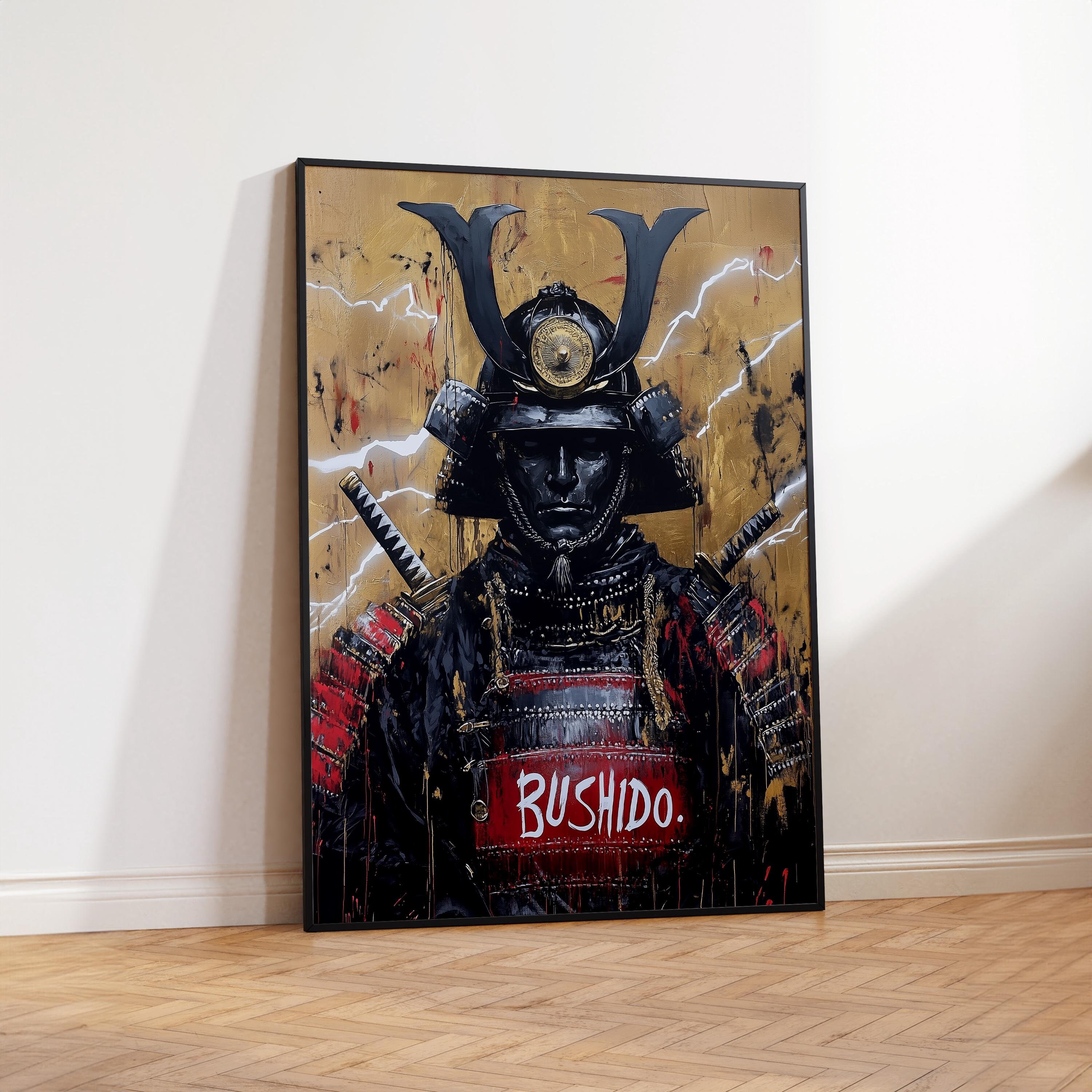 日本の武士の絵画、印刷可能な壁アート、デジタルダウンロード、現代の