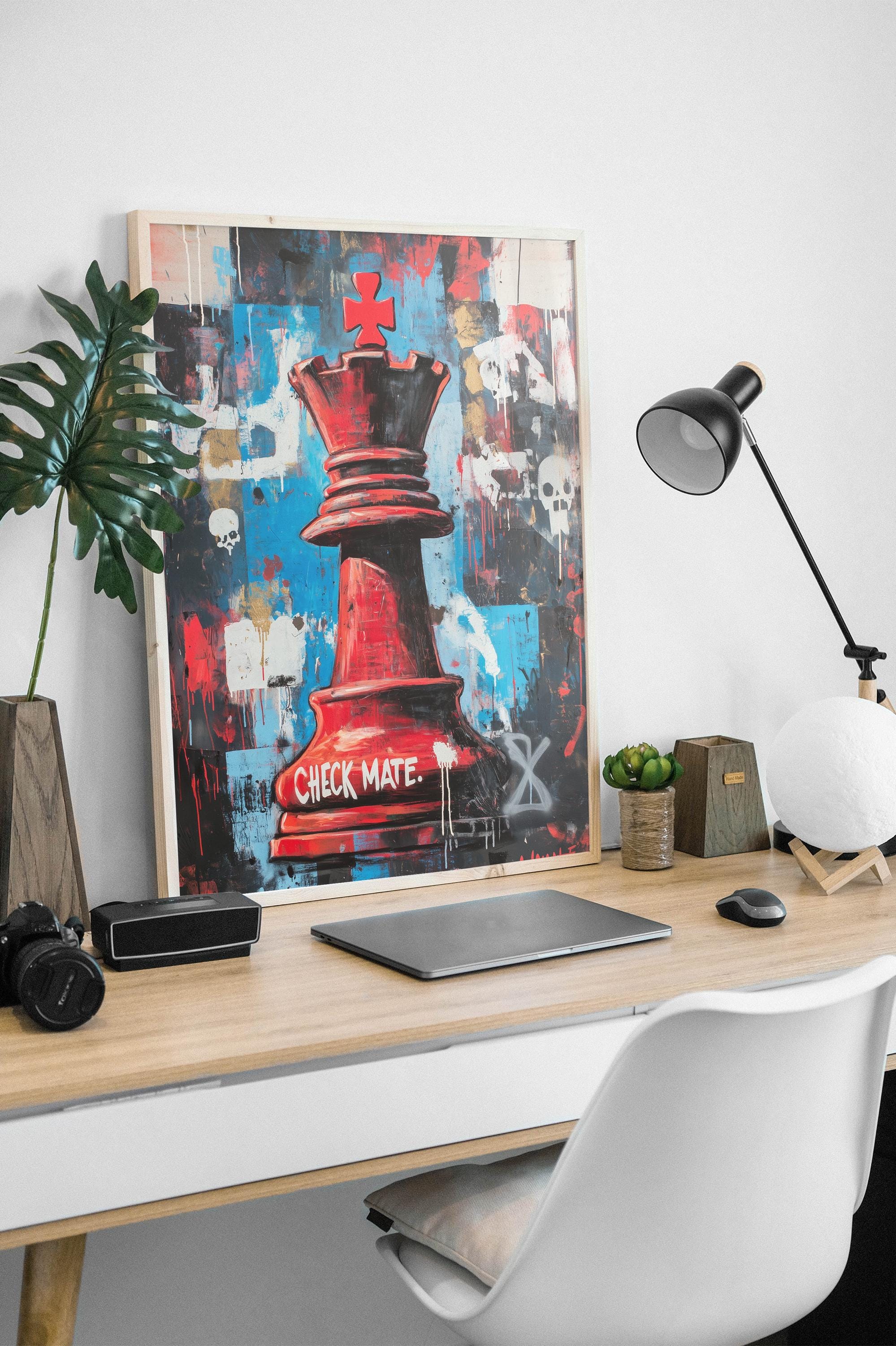 Checkmate: Colorful Chess King Poster, Printable Wall Art, Digital ...