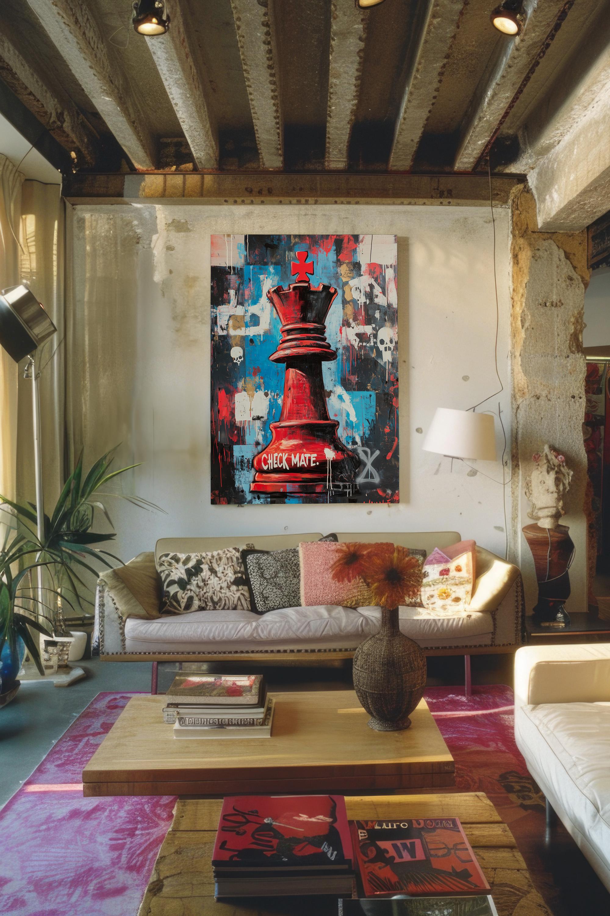 Checkmate: Colorful Chess King Poster, Printable Wall Art, Digital ...