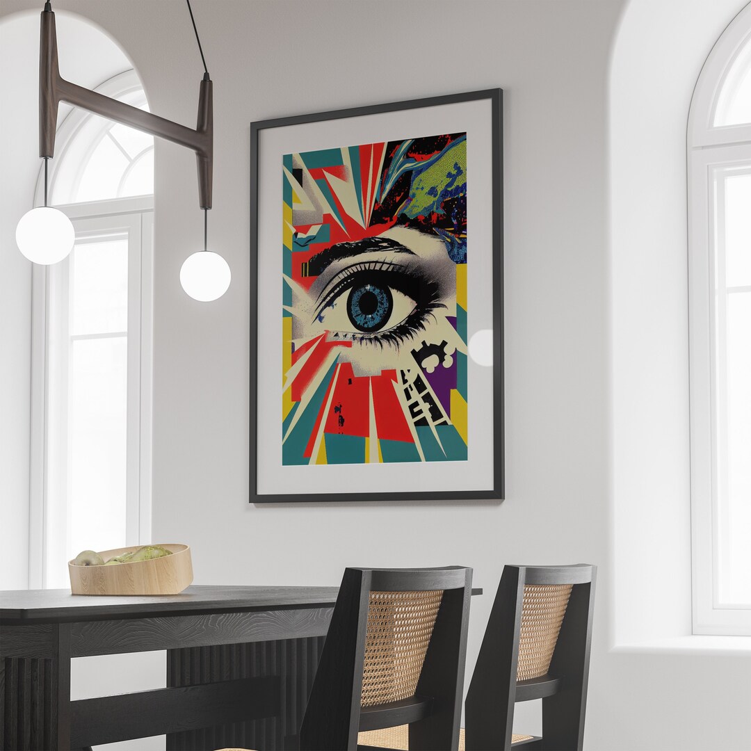Blue Eyes Abstract Pop Art Print Eye Poster Printable Wall Etsy