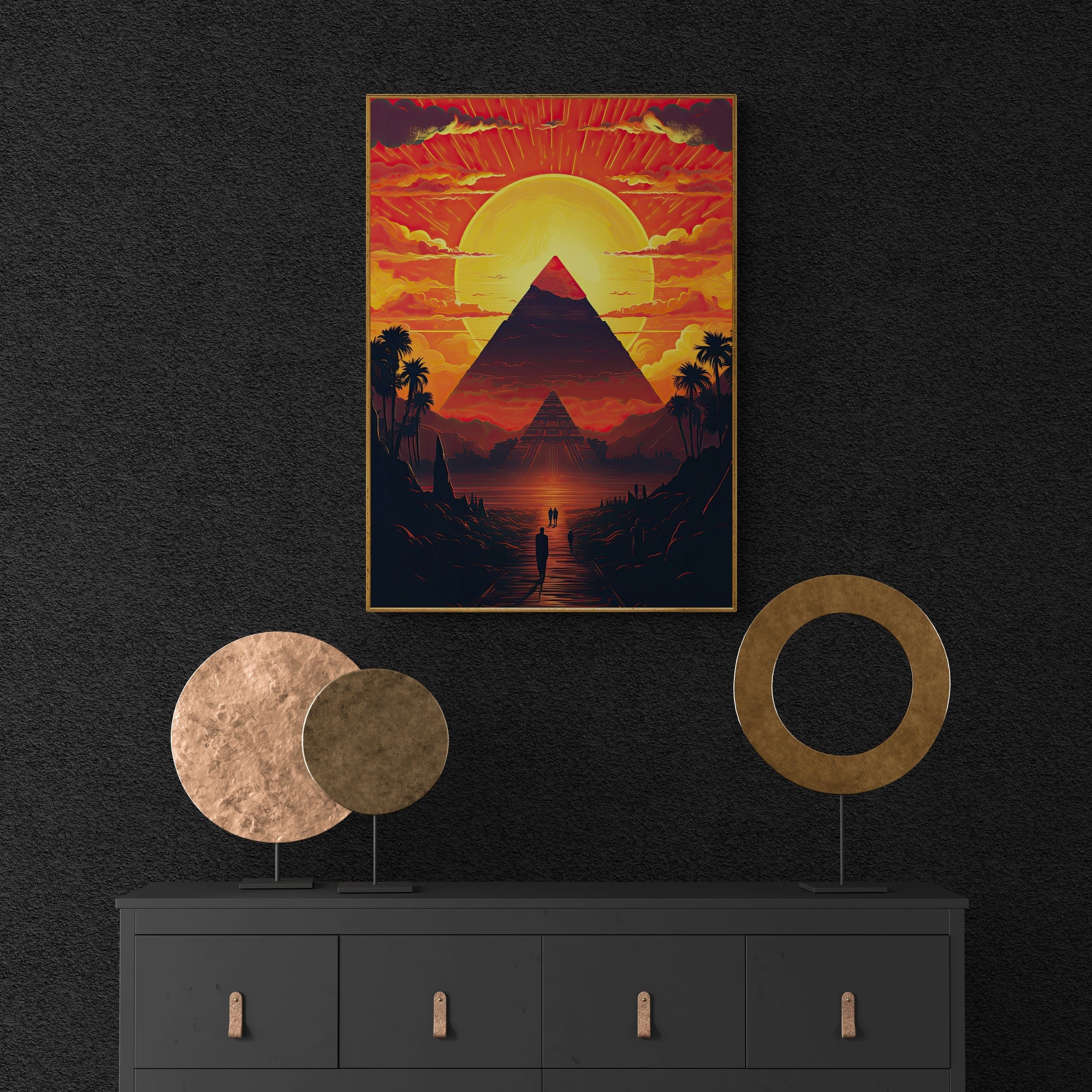 Ancient Egyptian Pyramid Print Instant Download, Beautiful Scenery Sunset Poster, Printable Wall Art, Meaningful Gift for Ancient Egypt Fans