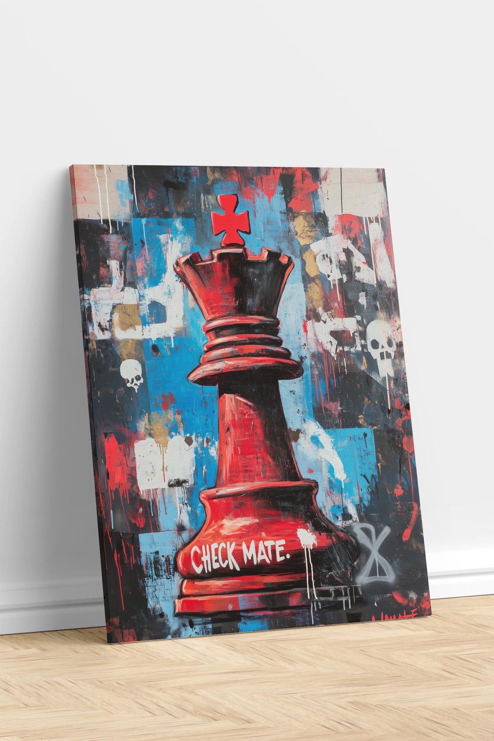 Checkmate: Colorful Chess King Poster, Printable Wall Art, Digital ...