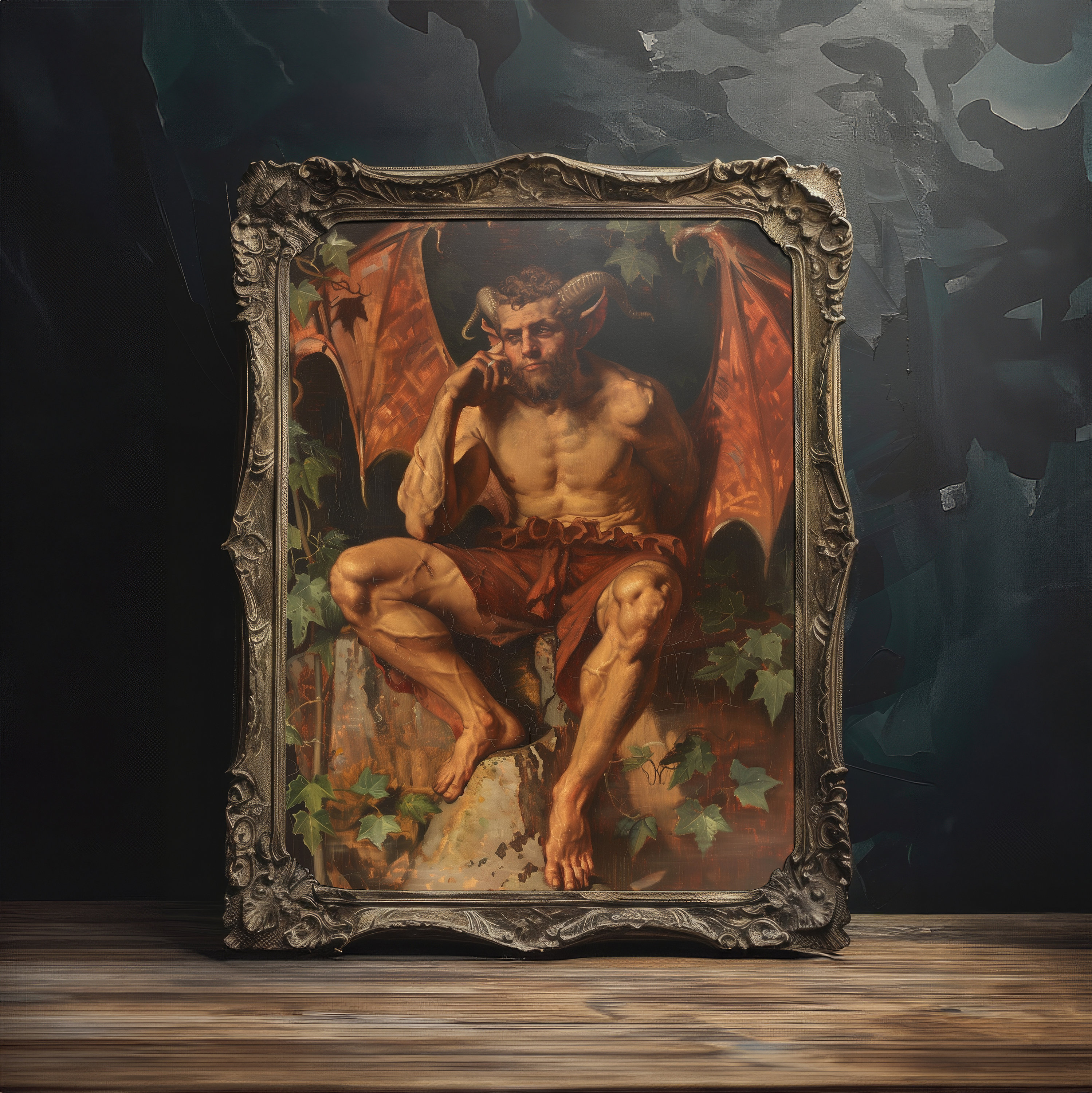 Lucifer Realistic Lucifer Portrait Oil Painting, Printable Wall Art, Instant Download ...