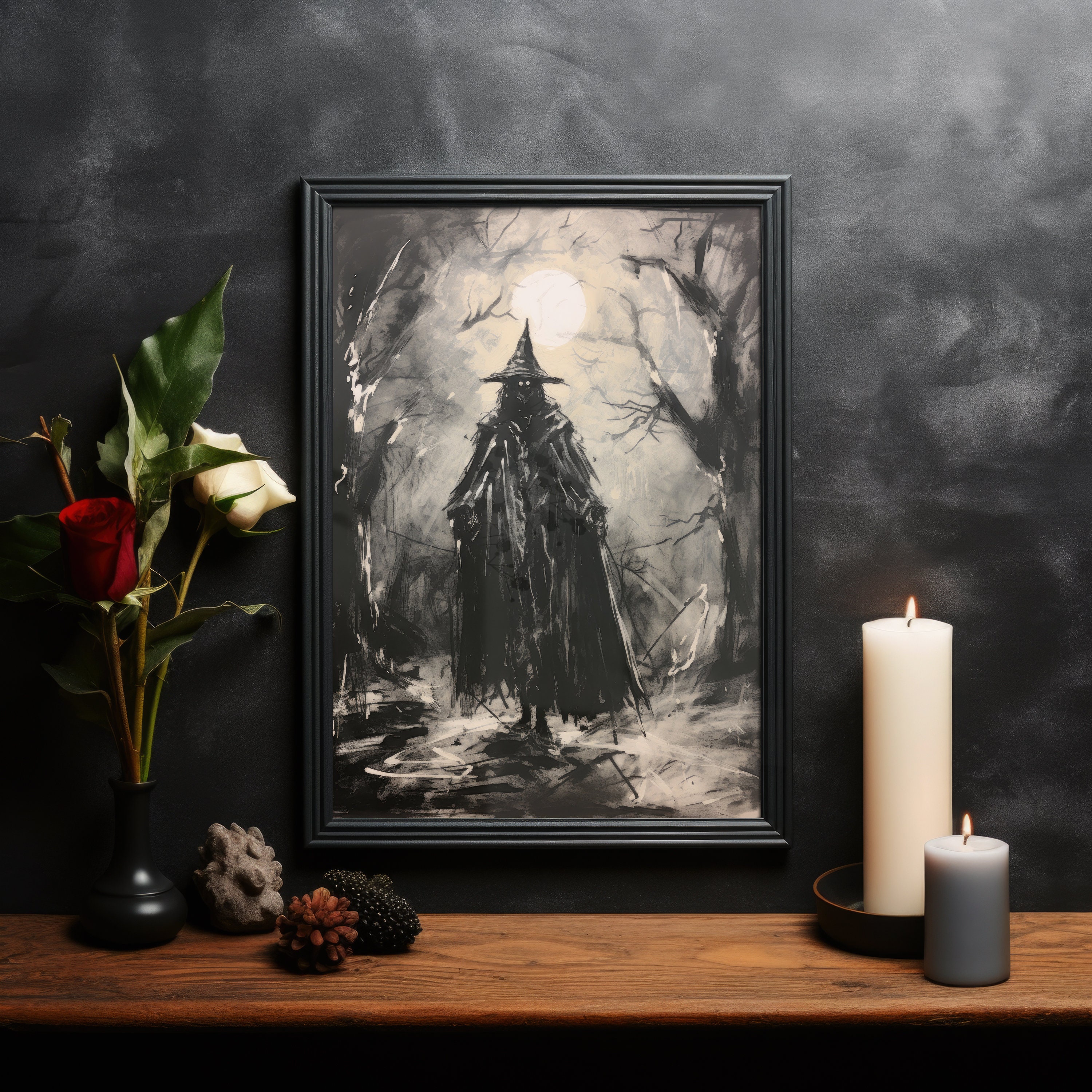 Midnight Shadow Wraith, Printable Wall Art, Digital Download, Fantasy ...