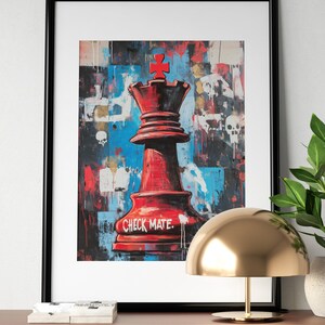 Checkmate: Colorful Chess King Poster, Printable Wall Art, Digital ...