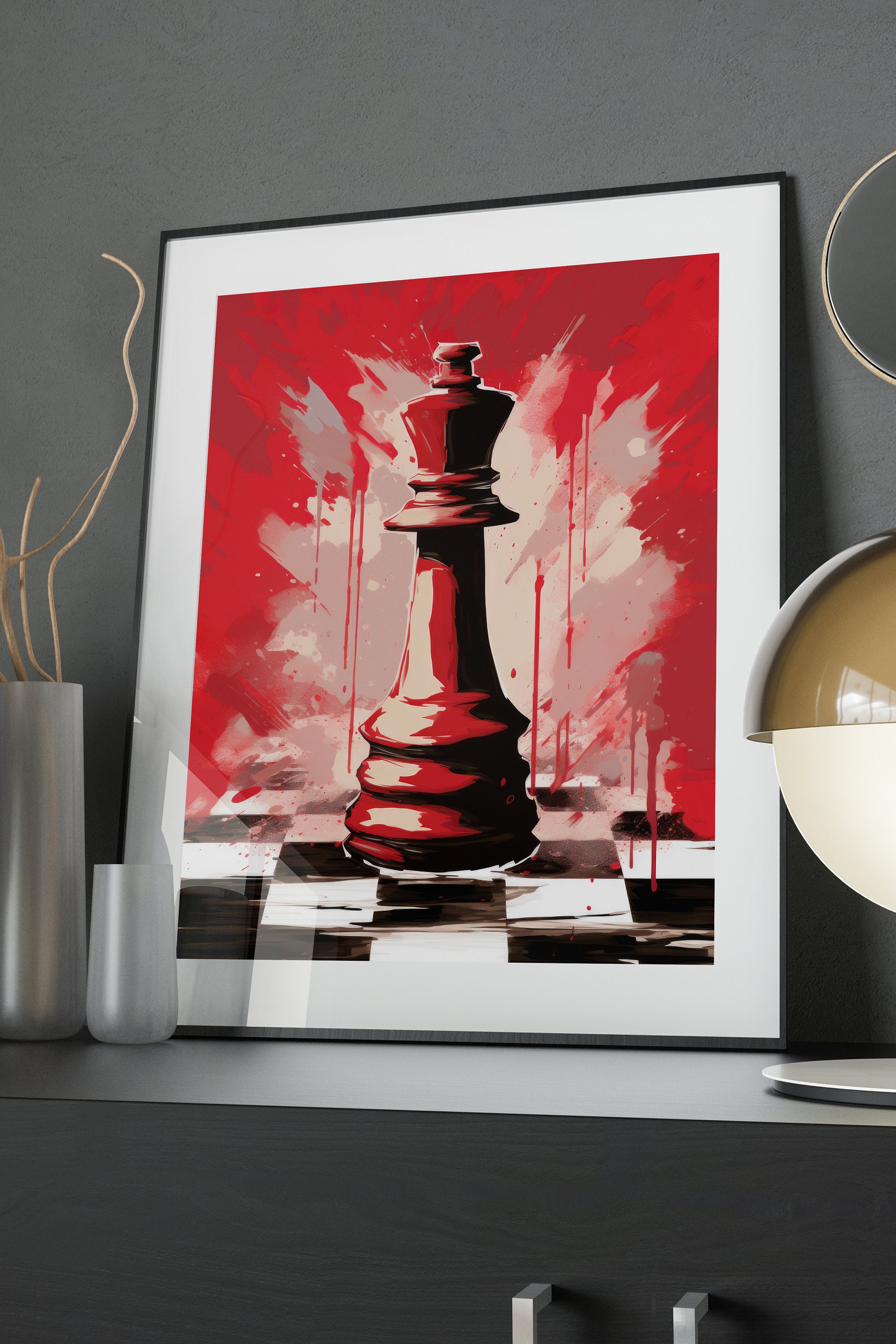 Abstract Chess Queen Pop Art Print, Digital Download, Printable Wall ...