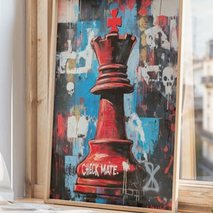 Checkmate: Colorful Chess King Poster, Printable Wall Art, Digital ...