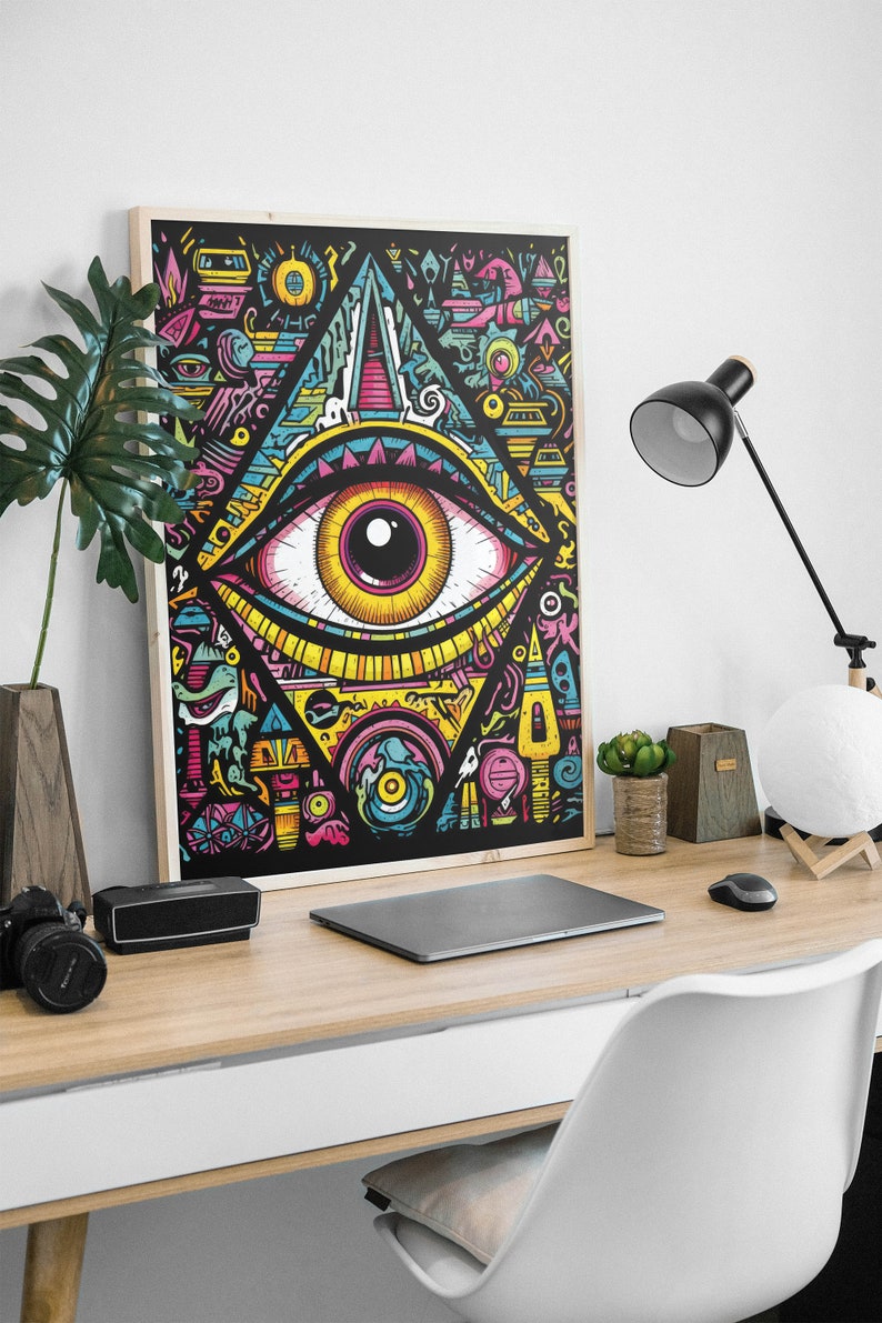 Trippy Third Eye Print, Instant Download, Printable Wall Art ...