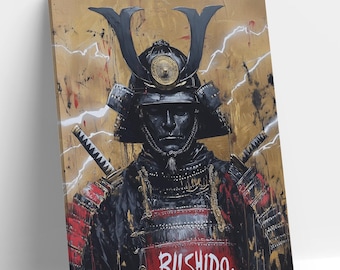 日本の武士の絵画、印刷可能な壁アート、デジタルダウンロード、現代の