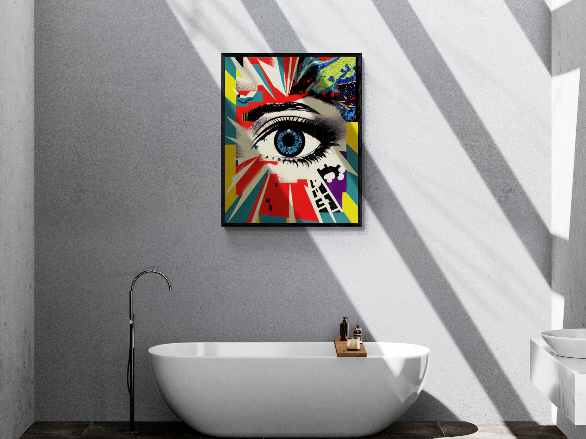 Blue Eyes Abstract Pop Art Print Eye Poster Printable Wall - Etsy