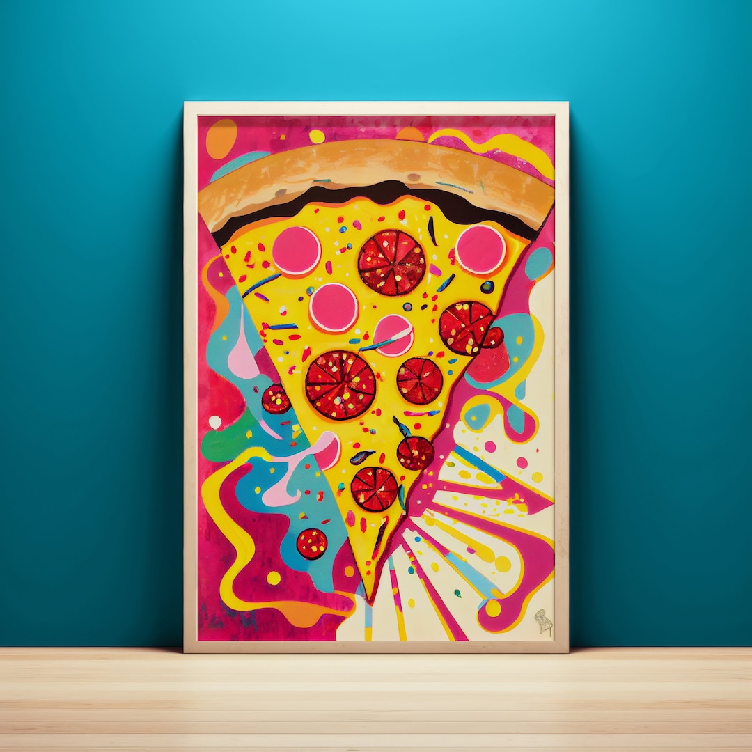 Pizza Art | Digital Instant Download | Food Wall Art | Abstract Pop Art ...