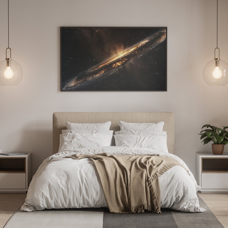 Strahlende Galaxie Astrofotografie druckbare Wandkunst, sofortiger Download, kosmische himmlische Milchstraße Druck, großes Weltraum Poster, Astronomie Geschenk Bild 3