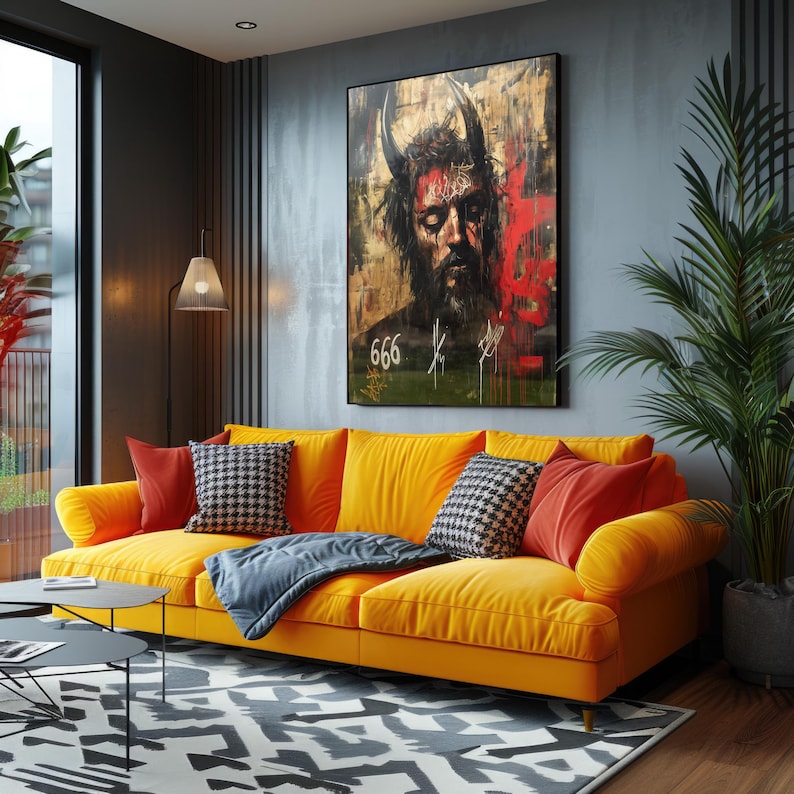 Satanic Room 666 Lucifer Portrait Poster, Printable Wall Art, Digital Download ...