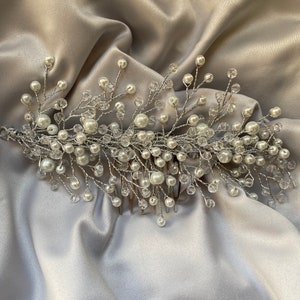 Peineta para novia con cristales de perlas, Accesorios para el cabello de boda, Peineta para el pelo de novia para la boda, Joyería para el cabello de novia