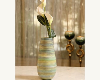 12" Mouth blown glass vase( Abstract)