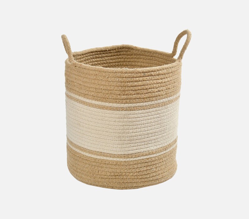 8 Jute/cotton Rope Basket, Storage Basket for Blankets, Bohemian Basket