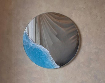 Handmade Ocean Mirror ( Resin Art), Wall Mirror