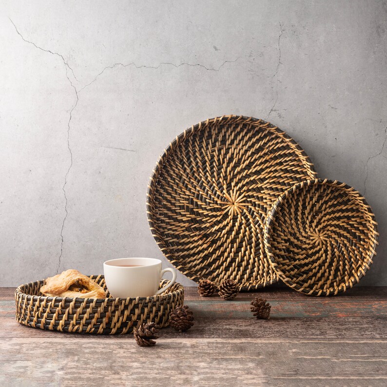 Rattan Cane Multipurpose Trays, Serving Tray Etsy