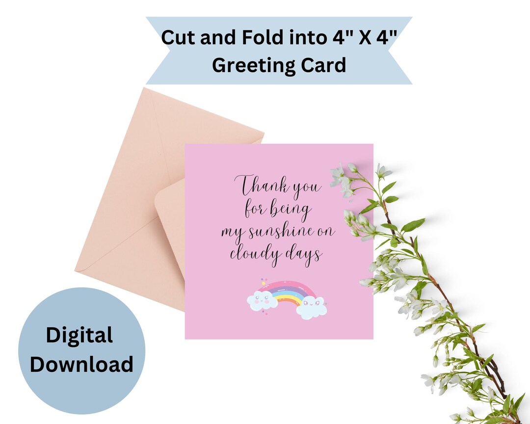 Printable Mini Thank You Card Etsy