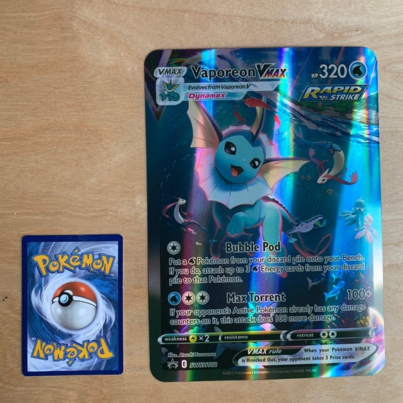 GIANT Pokemon Card Vaporeon VMAX - Etsy