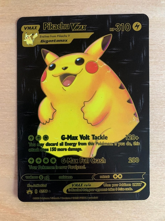 Gold Foil Black Custom Pokemon Card VMAX GX VSTAR Rainbow