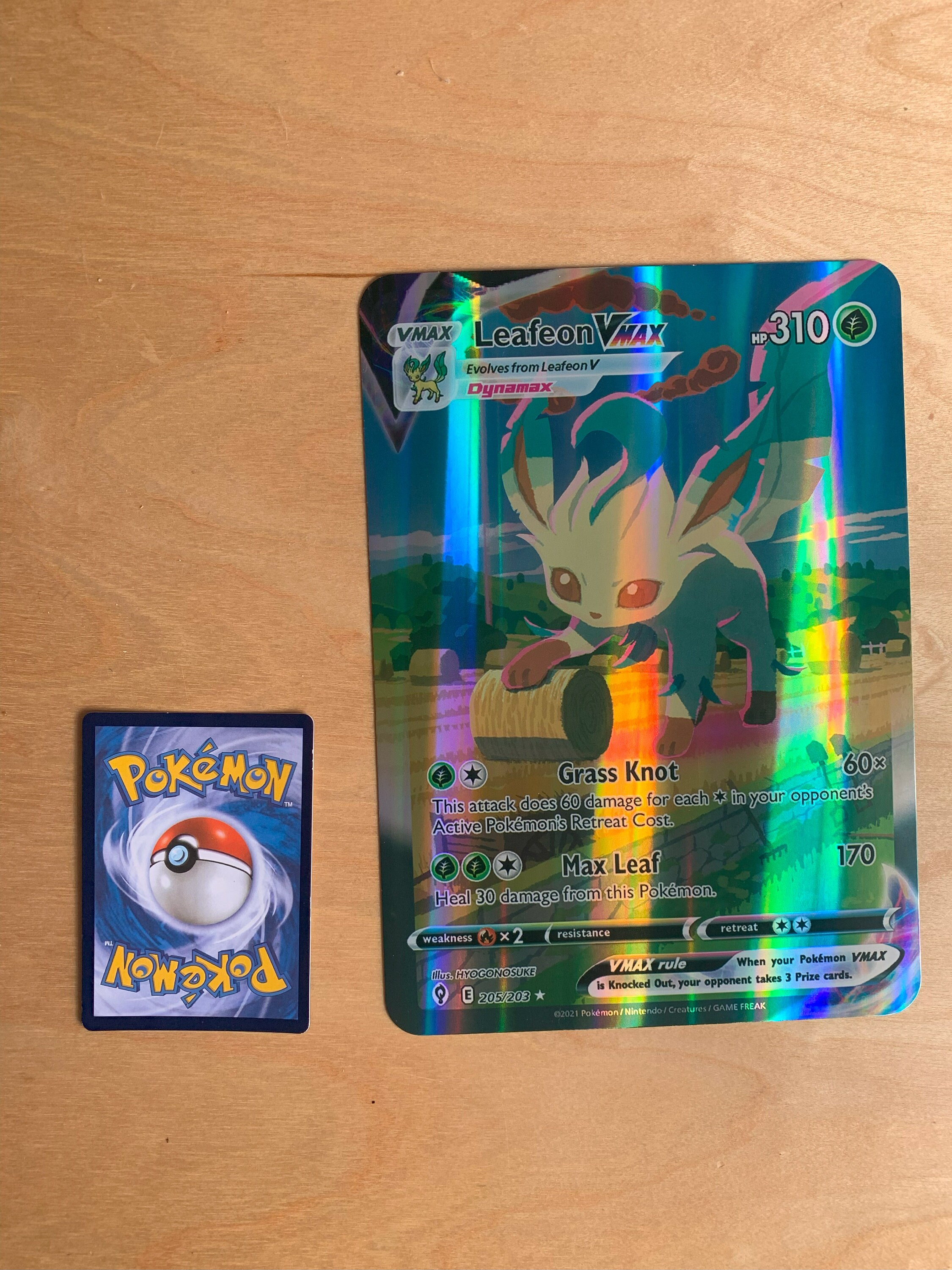 GIANT Pokemon Card Leafeon Vmax - Etsy