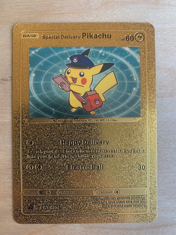 Pokemon Pikachu Card Gold Foil Promo special delivery Pikachu