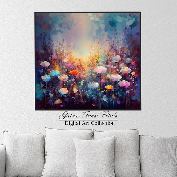 Mystical Abstract Wildflowers Digital Art Print|Abstract Floral Downloadable Painting|Abstract Wall Art Print|Printable Wall Decor