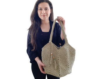 Women's Sport Bags, Casual Crochet Shoulder Bag, Gift for Women, Green Knitted Bag, Personalized Gifts, Handmade  Boho Bag