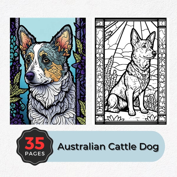 35 Instant Download Australian Cattle Dog Coloring Pages - Perfect Pet-Inspired Coloring for Everyone - Aussie Cattle Dog Coloring Pages