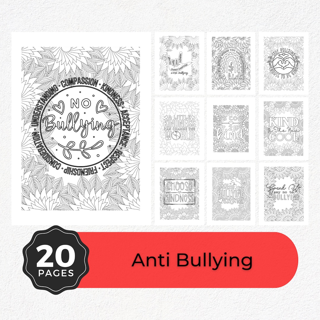 20 Stop Bullying Coloring Pages | Anti Bullying Quotes | Kids Colouring ...