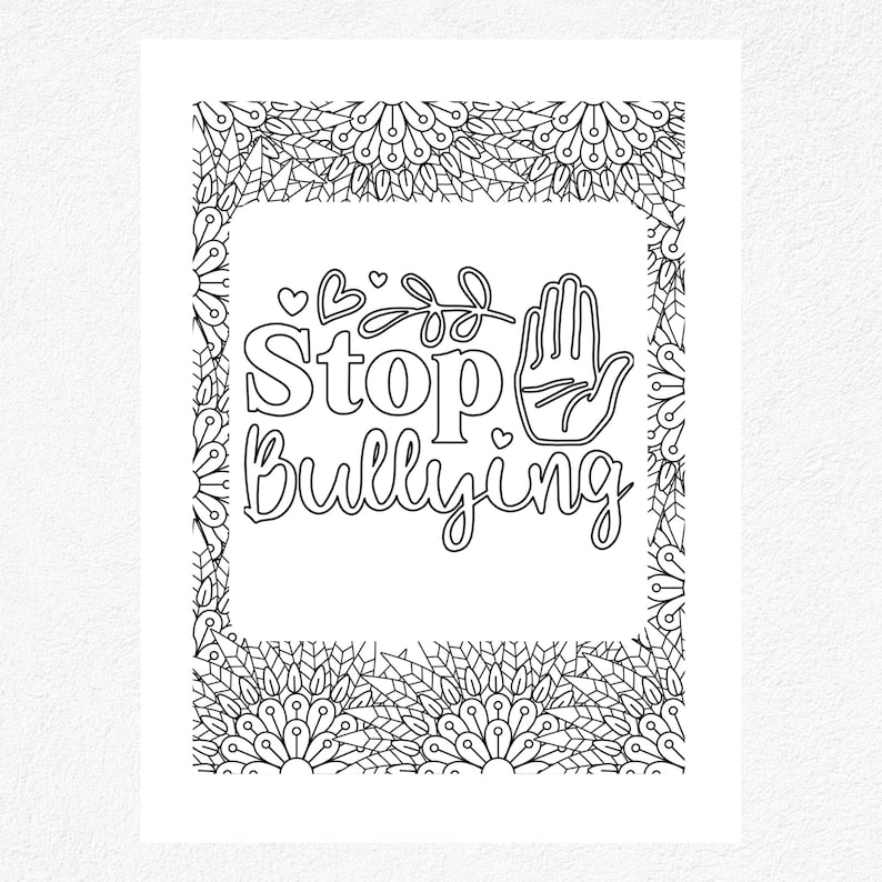 20 Stop Bullying Coloring Pages Anti Bullying Quotes Kids Colouring