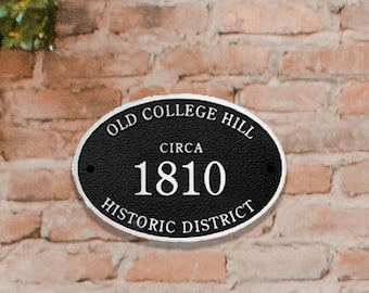 Solid Aluminum Custom National Register Plaque Oval