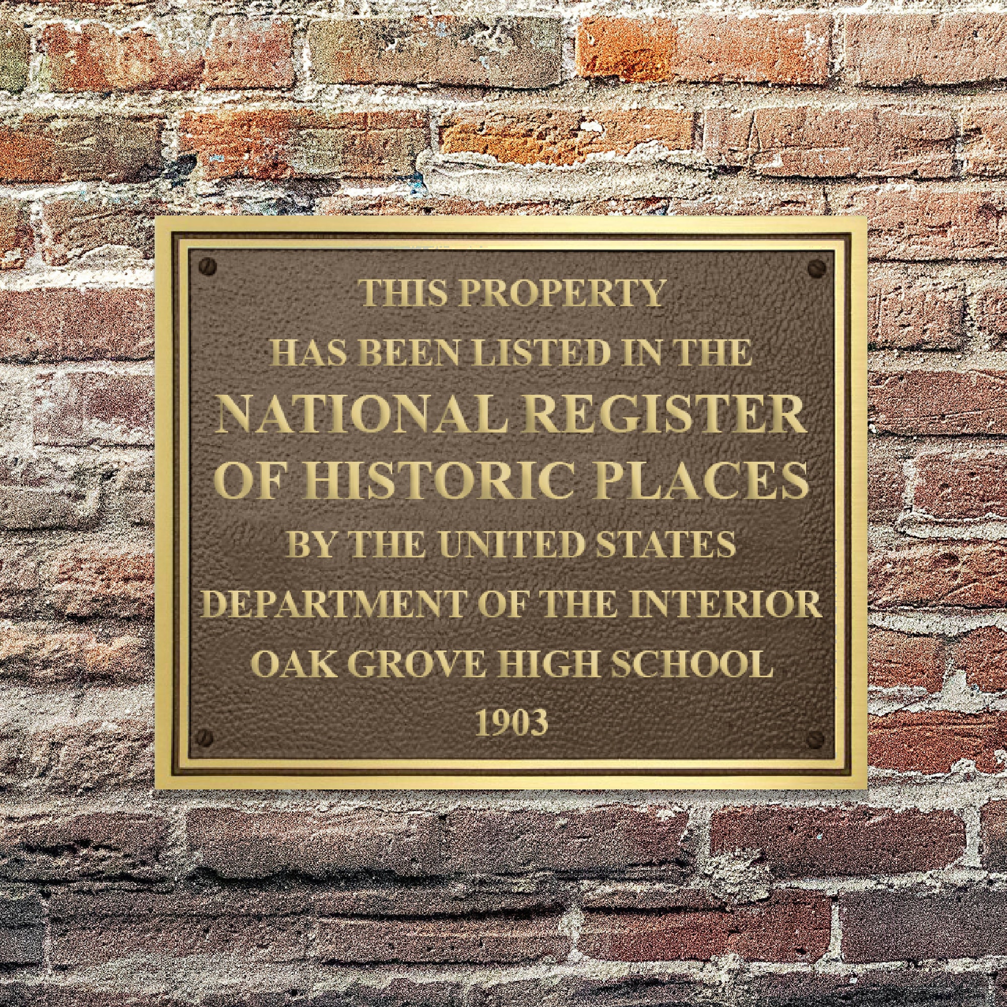 Solid Bronze Custom National Register Plaque Etsy