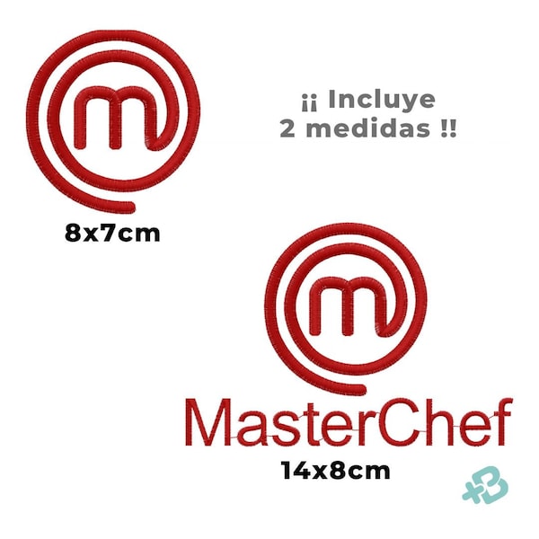 Logo Master Chef Diseño bordado Matriz 2 tamaños, 7 formatos Masterchef Embroidery Designs, NO es un artículo físico/files instant download.