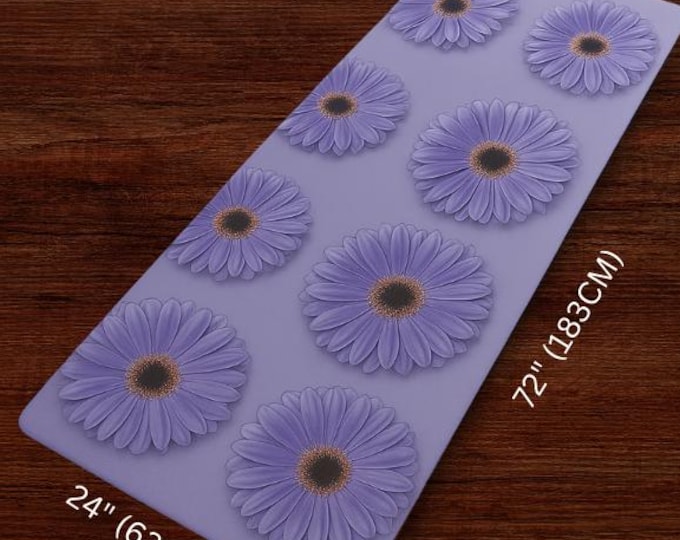 Custom Floral Yoga Mat, Lilac Gerber Daisy Yoga Mat, Exercise Mat, Floral Meditation Mat, Fitness Mat,Non-Slip Yoga Mat, Workout Mat