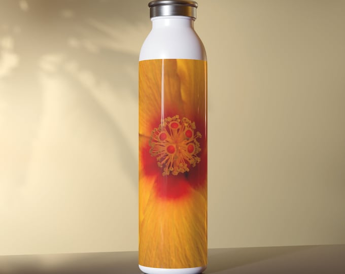 A Pineapple Flower Slim Water Bottle Floral Slim Water Bottle 20oz Stainless Steel Water Bottle Stainless Steel Water Bottle