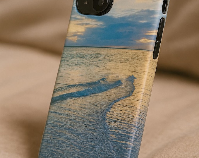 Blue Ocean Inspired iPhone 12, 13, 14, 15 Case, Tough iPhone Cover, Ocean Electronic Accessory, Protective Smartphone Case