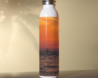 Botella de agua de acero inoxidable Sunset Beach: termo aislado de 20 oz