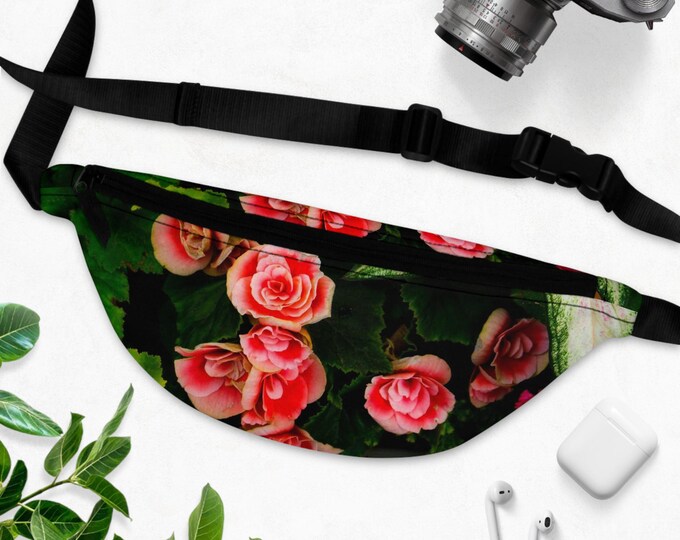 Red Rose Tapestry Crossbody Bag: Floral Festival Waist Pack