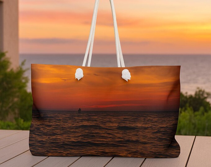 Orange Sundown Weekender Bag for Women, Travel Accessories, Ocean Inspired, Travel Bag, Weekend Getaway Essentials, Gifts for Travelers
