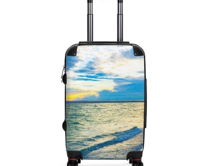 Blue Sea Glass Suitcases for Adventure Seekers, Luggage for Vacations, Weekend Getaways, Trendy Gear for Travelers, Perfect Gift for