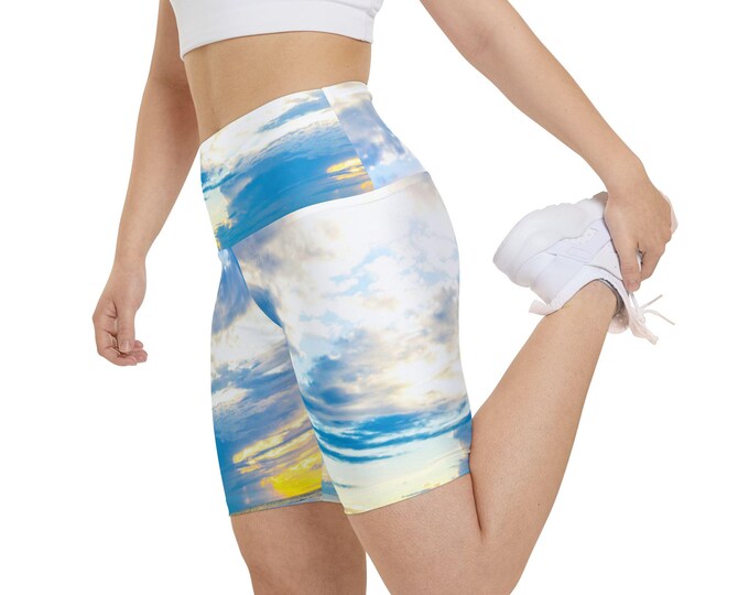 Blue Ocean Yoga Shorts: Siesta Key Beach Activewear