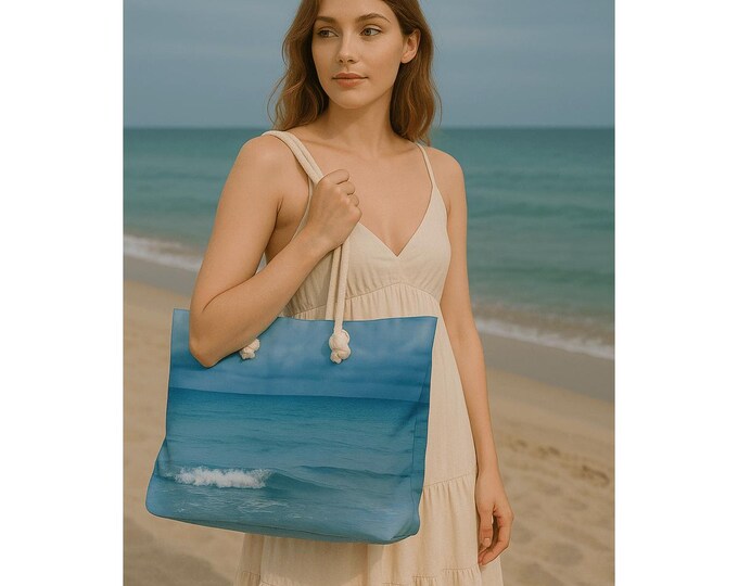 Blue Wave Weekender Bag for Women, Ocean Inspired Beach Tote Bag, Multi-Purpose Carryall Bag, Gift for Her