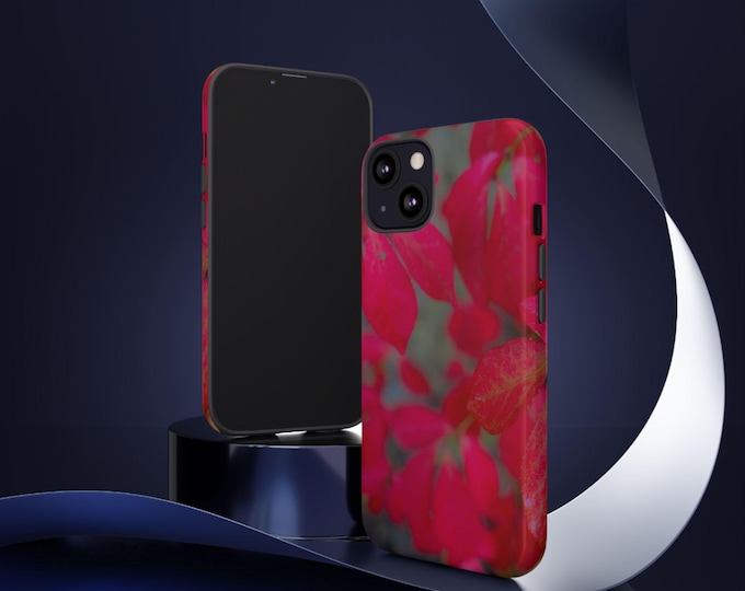 Red Floral Tough Cases, Floral Phone Covers, Electronic Accessories, Samsung Case, Apple Protective Cover
