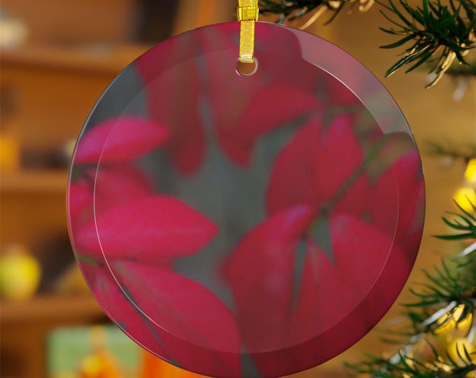 Mauve & Grey Glass Ornaments| Glass Ornaments|Artistic Holiday Decorations|  Gold Ribbon Ornament Hangers| Floral Tree Decorations