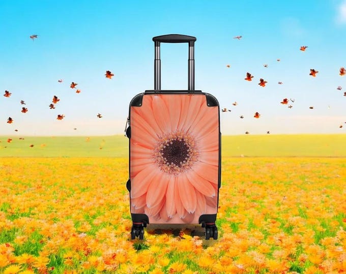 Travel Suitcase with Floral Design, Marmalade Gerber Daisy Travel Bag, Travel Accessories
