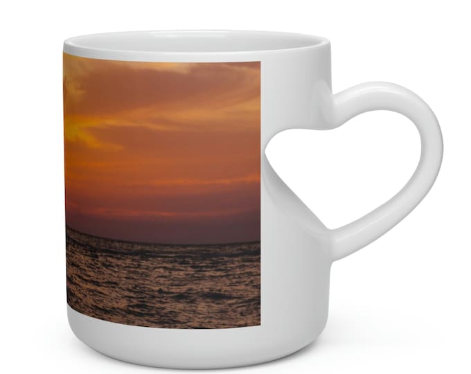 Heart Shape Mug - Fire Sky