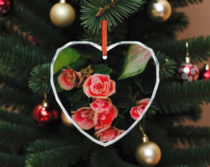 Heart Crystal Glass Ornament | Floral Home Décor, Keepsake