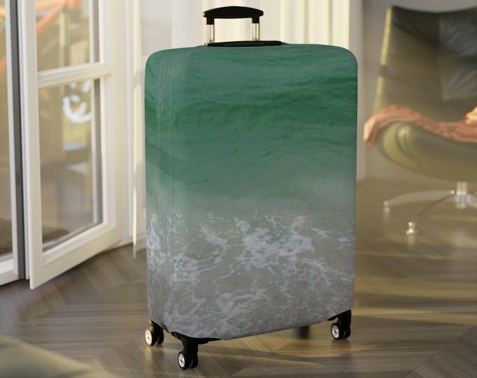 Emerald Ocean Luggage Cover: Beach Vacation Suitcase Protector